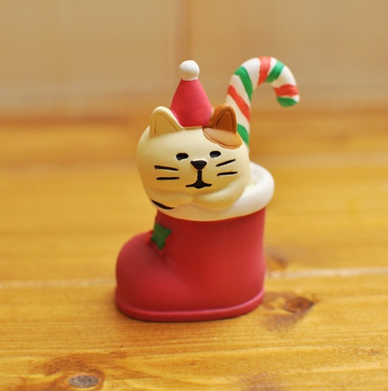 【日本Decole】聖誕限量款 聖誕擺飾品★三毛貓聖誕襪柺杖糖小擺飾 - 擺飾/家飾品 - 其他材質 紅色