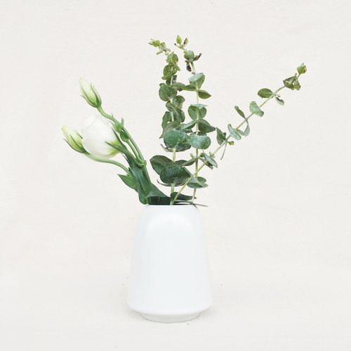 Ohleaf 簡約北歐風花器-Cylinder with Wide Rim 白色