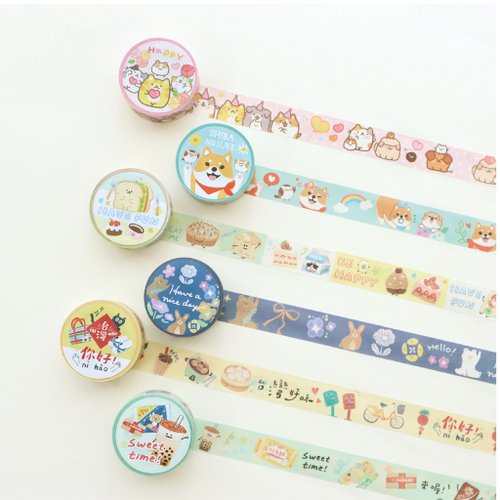 三瑩文具 彩印紙膠帶 1.5cm x 5m (共12款)