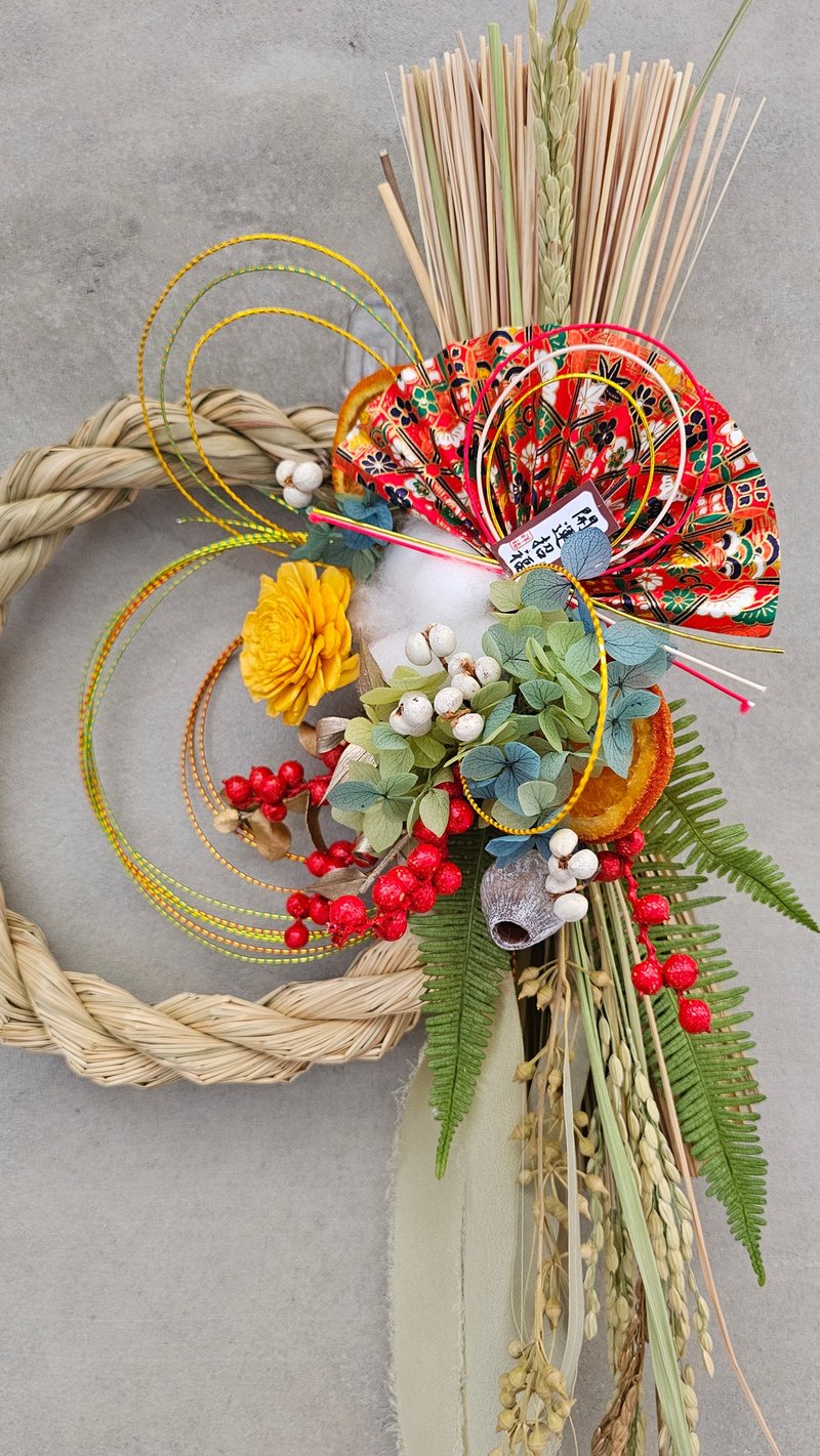 -大款-日式新春新年注連繩 稲穗 祈福 開運 玄關掛飾  迎春 擴香 - 牆貼/牆身裝飾 - 植物．花 