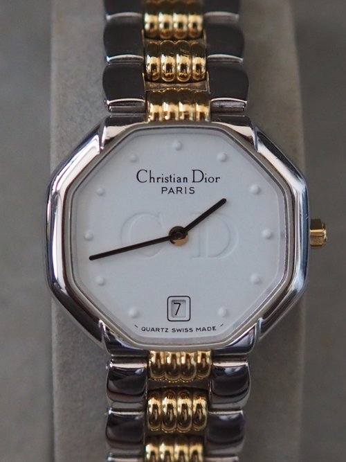 【希少】Christian Dior オクタゴン グレーベージュ ヴィンテージ 高い品質 希少】Christian ヴィンテージ グレーベージュ
