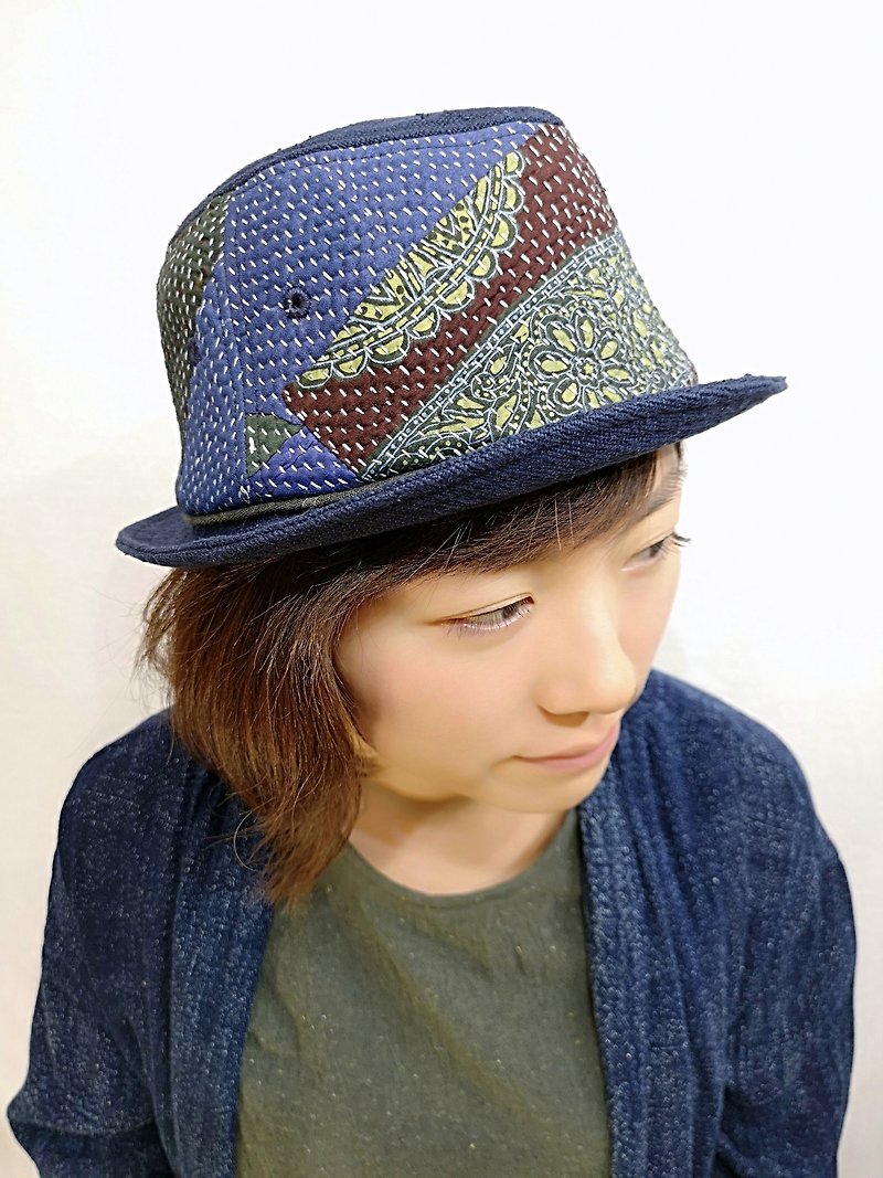 relationship (indigo) - Hats & Caps - Cotton & Hemp Multicolor
