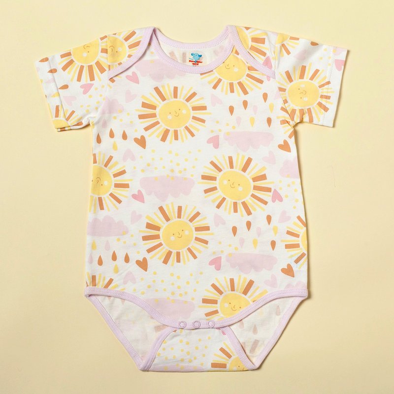 (Thin)100%Cotton Baby Bodysuits(Short-Sleeves and Shorts)3M/6M/12M - ชุดทั้งตัว - ผ้าฝ้าย/ผ้าลินิน สึชมพู