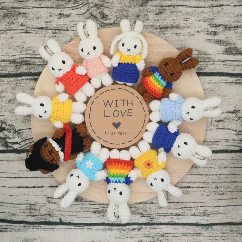荷蘭 Miffy 米飛兔【鉤針鑰匙圈】多款 Just Dutch授權 - 鑰匙圈/鑰匙包 - 棉．麻 