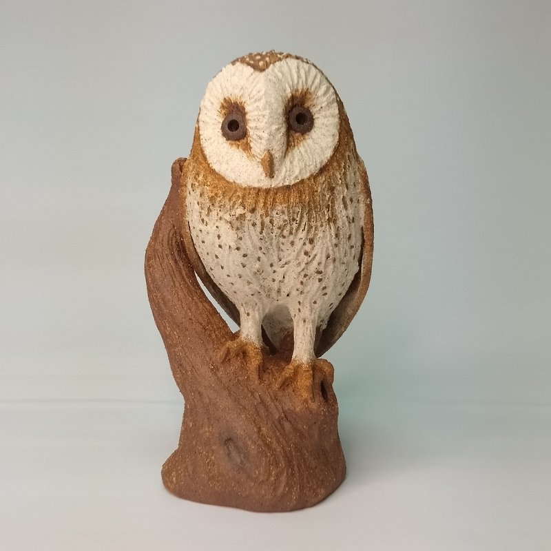 Miniature version of realistic owl-Oriental Grass Owl/ceramics/ecological/origin - Items for Display - Pottery 