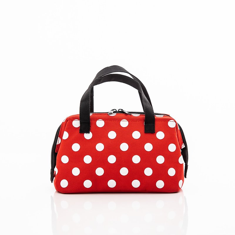 TiDi red and white dotted thermal insulation lunch bag - กล่องข้าว - วัสดุกันนำ้ สีแดง