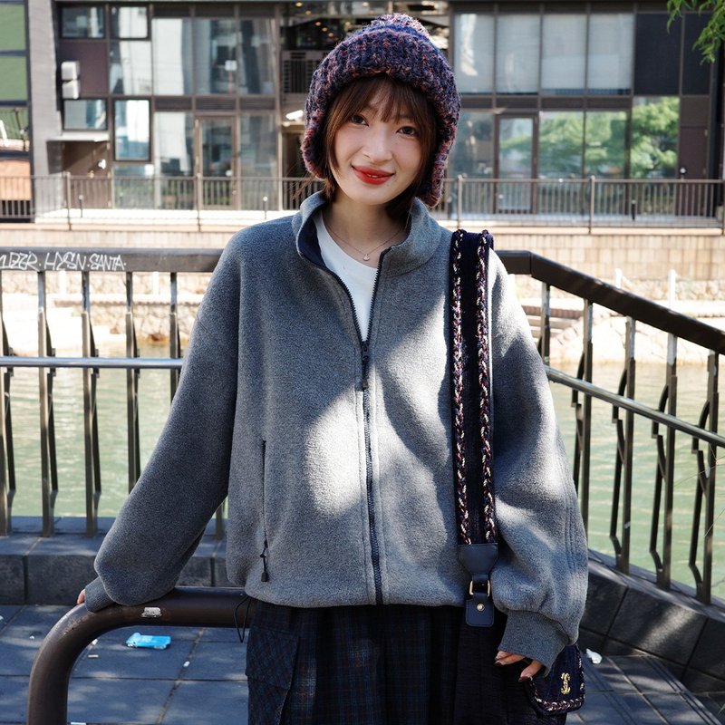 立領搖粒絨外套|外套|兩色|秋款|Sora-1941 - 女大衣/外套 - 聚酯纖維 多色