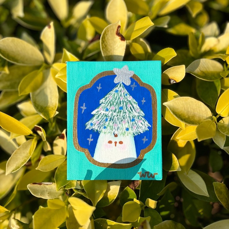 Hand-painted small canvas-Christmas tree Shui Shui - โปสเตอร์ - สี หลากหลายสี