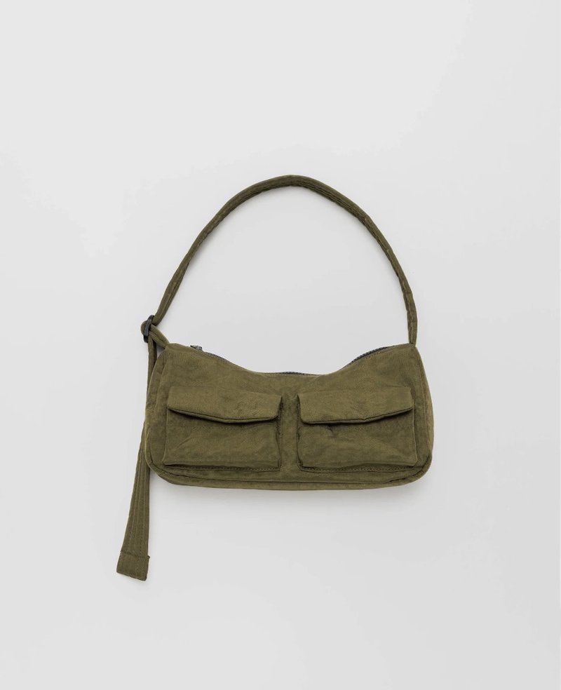 BAGGU - Recycled Nylon Cargo Underarm Bag - Seagrass Green - Messenger Bags & Sling Bags - Waterproof Material Green