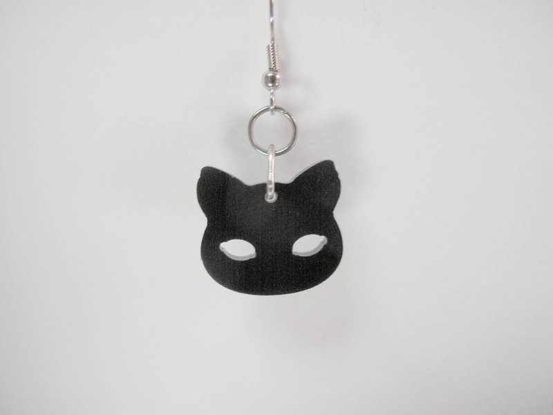 Lectra duck mask cat earrings - ต่างหู - อะคริลิค สีดำ