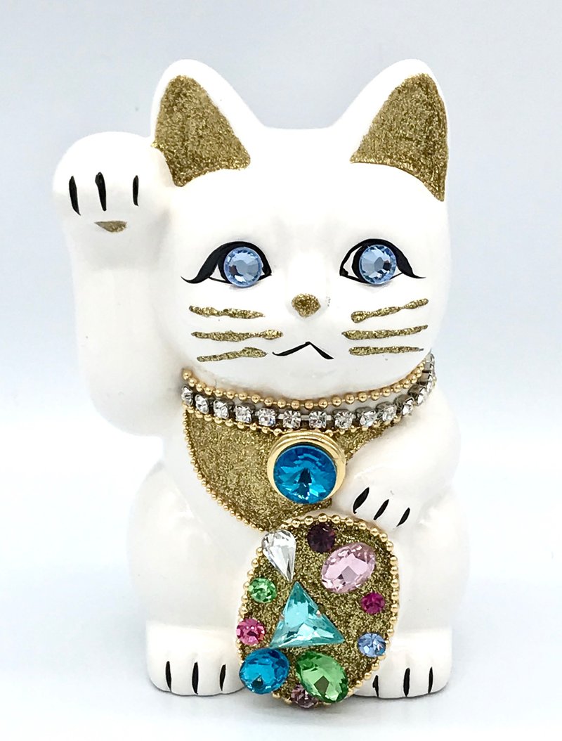 Jewelry Cat - ของวางตกแต่ง - ดินเผา ขาว