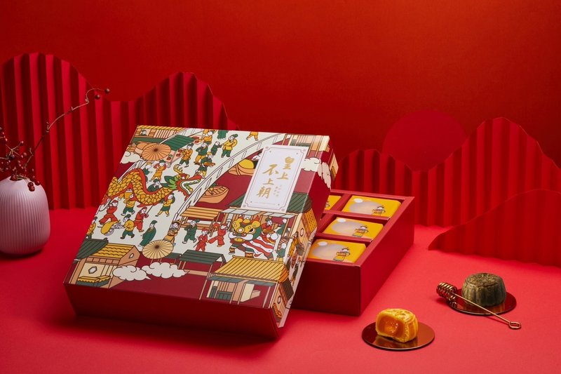 [The Emperor Will Not Go to Court] New Year's Edition Comprehensive Liuxin Cake 9 Gift Box (Original Flavor x 5 + Red Oolong x 4) - เค้กและของหวาน - อาหารสด สีแดง