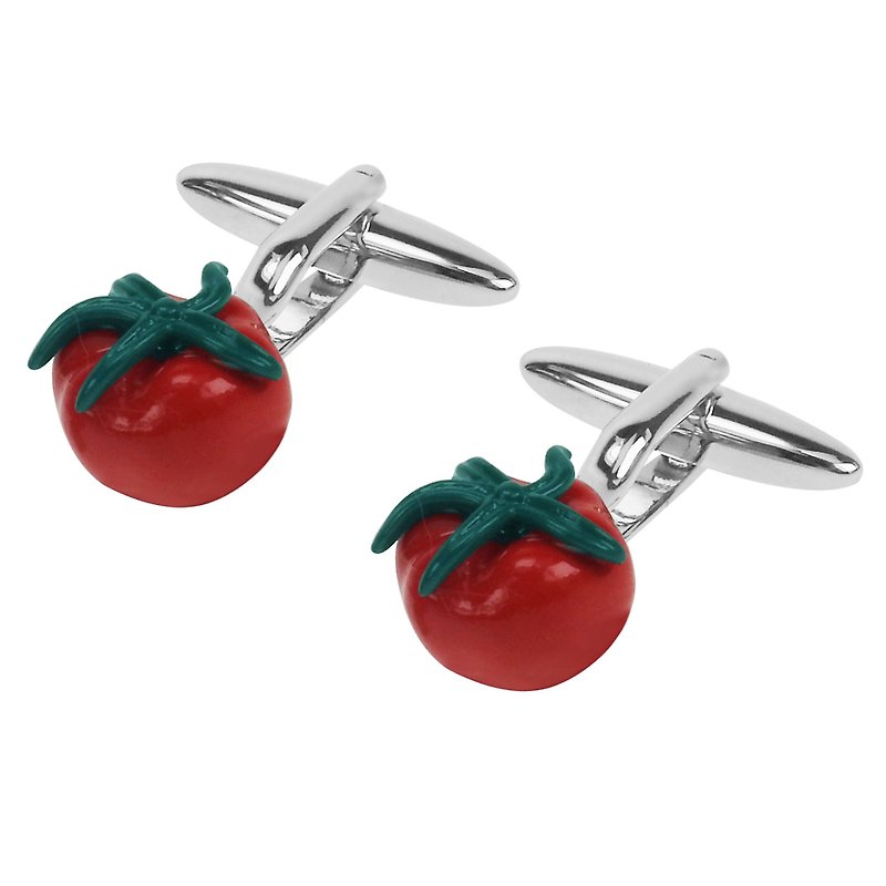 Tomato Cufflinks - Cuff Links - Other Metals Red