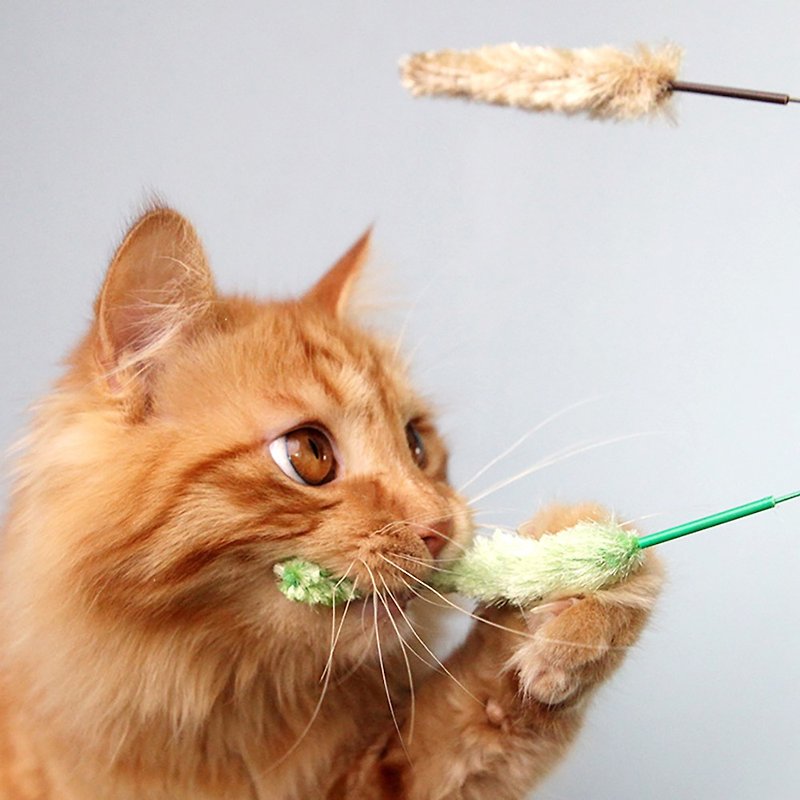 [Japan CattyMan] Smart imitation bristlegrass teasing cat stick is super elastic! - Pet Toys - Other Materials 