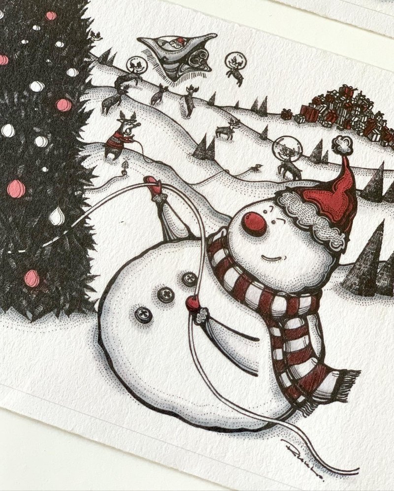 Walking in a Winter Wonderland - artwork available in Postcard and Art Print - การ์ด/โปสการ์ด - กระดาษ 