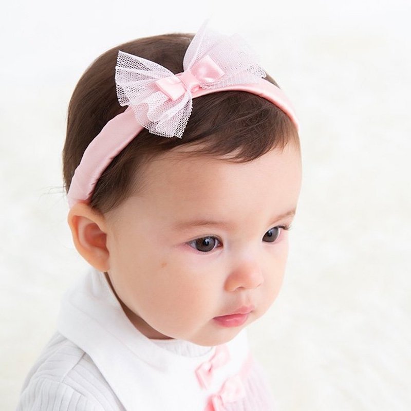 2814002 Dress-up headband POMPKINS First Ceremony Series Made in Japan - หมวกเด็ก - ผ้าฝ้าย/ผ้าลินิน ขาว