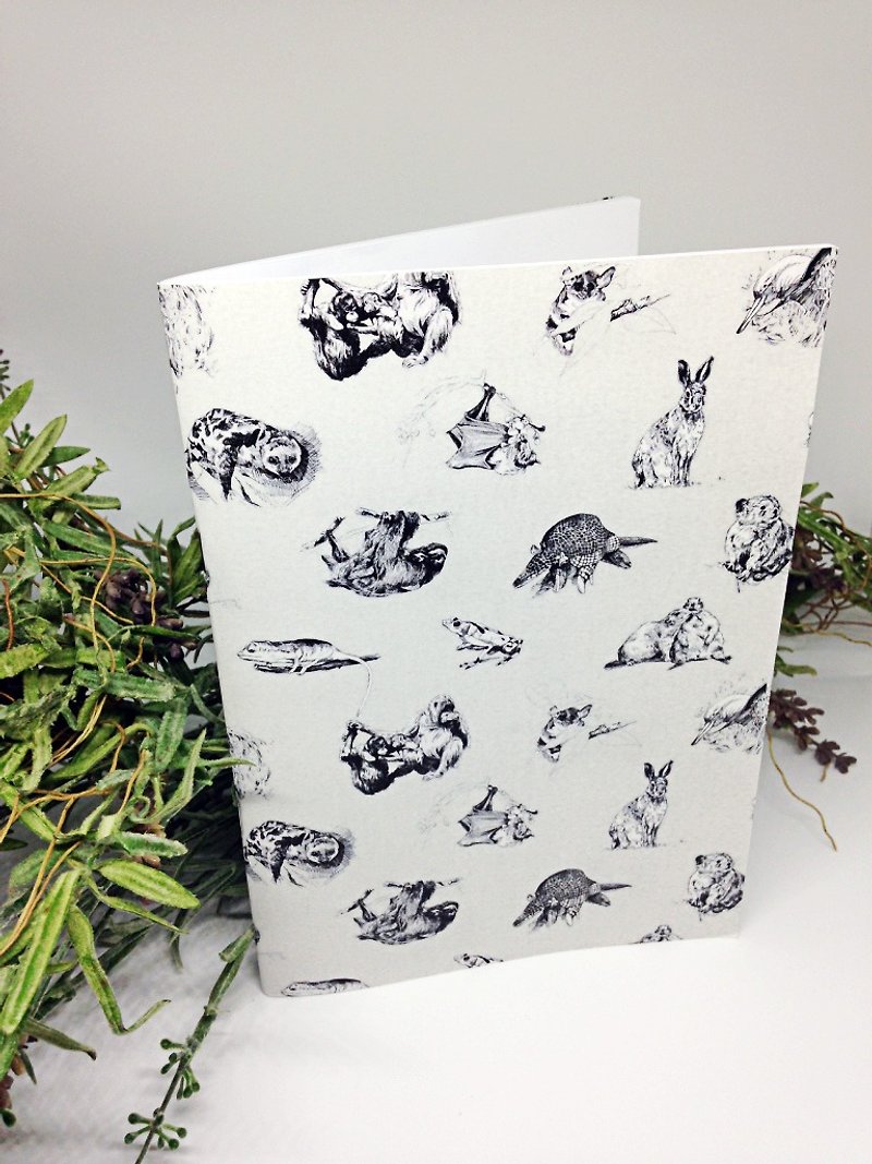 野生動物 Wild animals 空白筆記本 - 筆記簿/手帳 - 紙 灰色