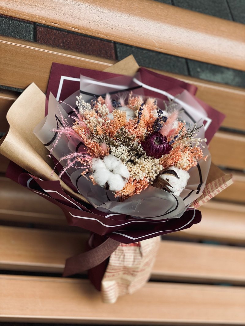 棉花乾燥花束 畢業花束 | 生日  情人節首選 | 台北可自取 - 乾燥花/永生花 - 植物．花 