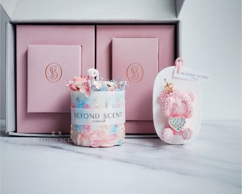 Beyond Scent 乾燥花蠟燭&心鑽小熊香氛禮盒