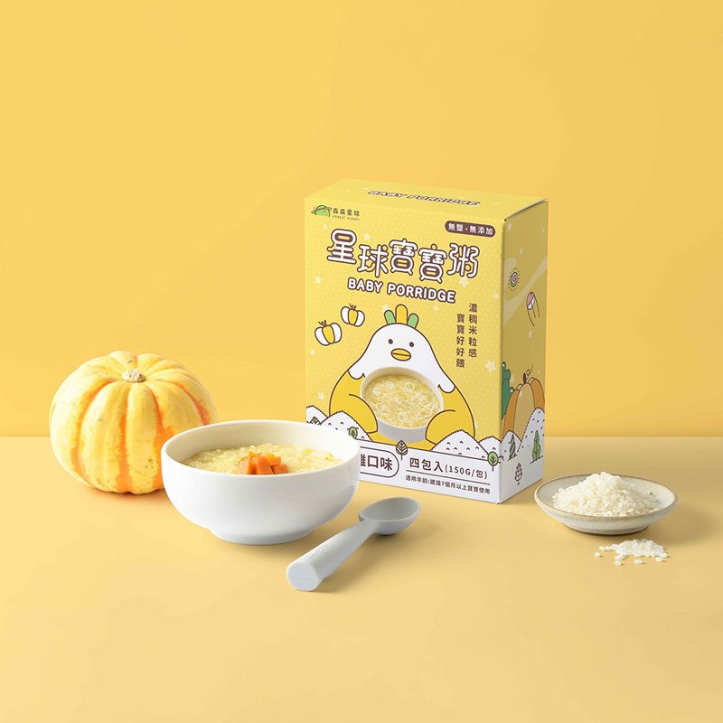 [Sensen Planet] Planet Baby Porridge - Pumpkin Cuckoo Chicken Flavor 4 packs/box - เครื่องปรุงรสสำเร็จรูป - อาหารสด สีเหลือง