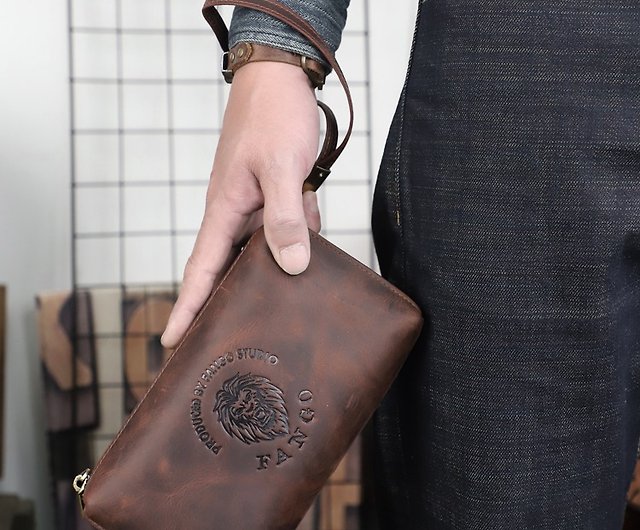 Men's Handmade Leather Clutch Bag