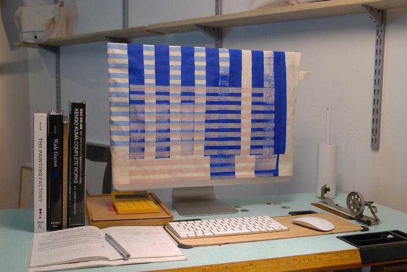 21インチのコンピュータの指紋ダストジャケット（ブルーピンクストライプ） - その他 - その他の素材 ブルー