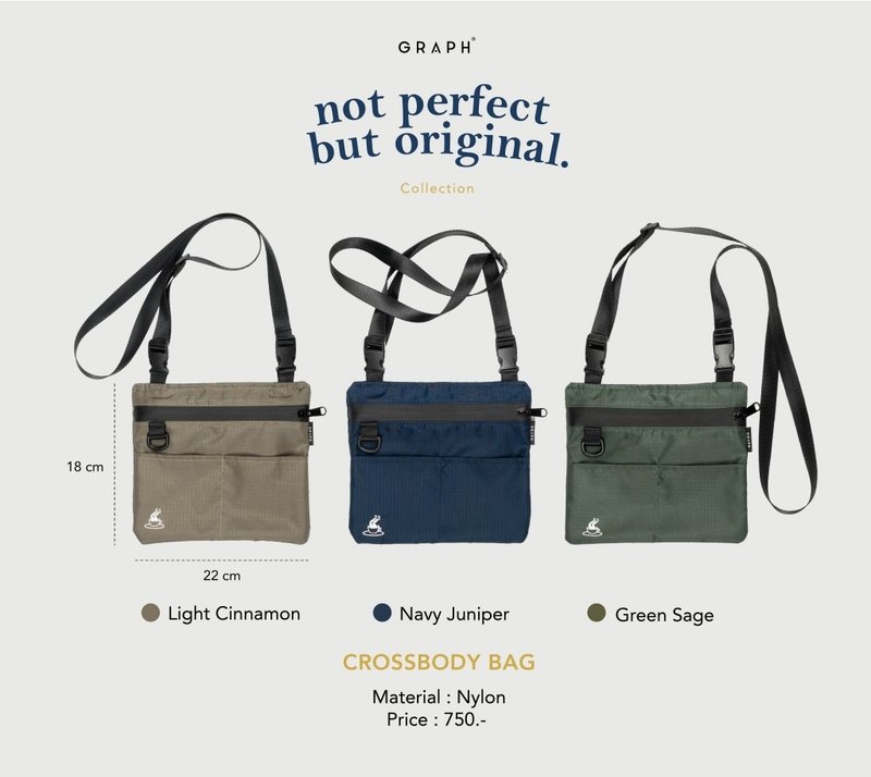 GRAPH | กระเป๋าสะพายข้าง CROSSBODY BAG (NYLON) - NOT PERFECT BUT ORIGINAL - Other - Precious Metals Multicolor