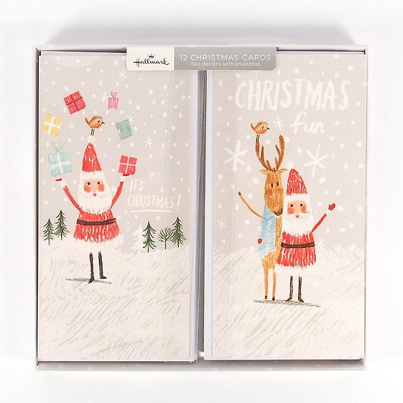 Santa Claus and partner Christmas box card 2 models a total of 12 [Hallmark-card Christmas series] - การ์ด/โปสการ์ด - กระดาษ หลากหลายสี