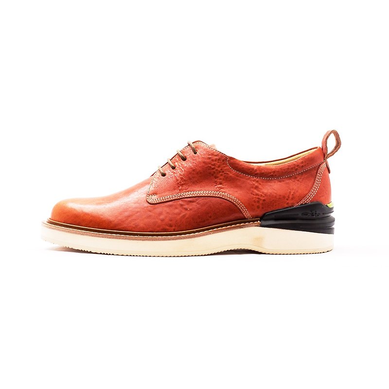 Manufacturing Chainloop SCOT Derby sport casual shoes cushion insole outsole Taiwan orange lambskin leather uppers - รองเท้าลำลองผู้ชาย - กระดาษ 
