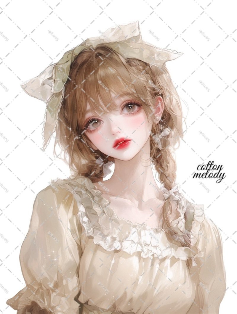 original sticker no.5748 人物ステッカー オリジナルステッカー 人物ステッカー 女の子ステッカー オリジナル人物ステッカー - 貼紙 - 紙 