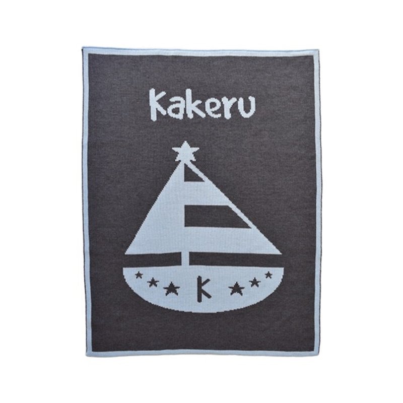 Customized Name Blanket・Boat Large 90x120cm - Baby Gift Sets - Other Materials Multicolor