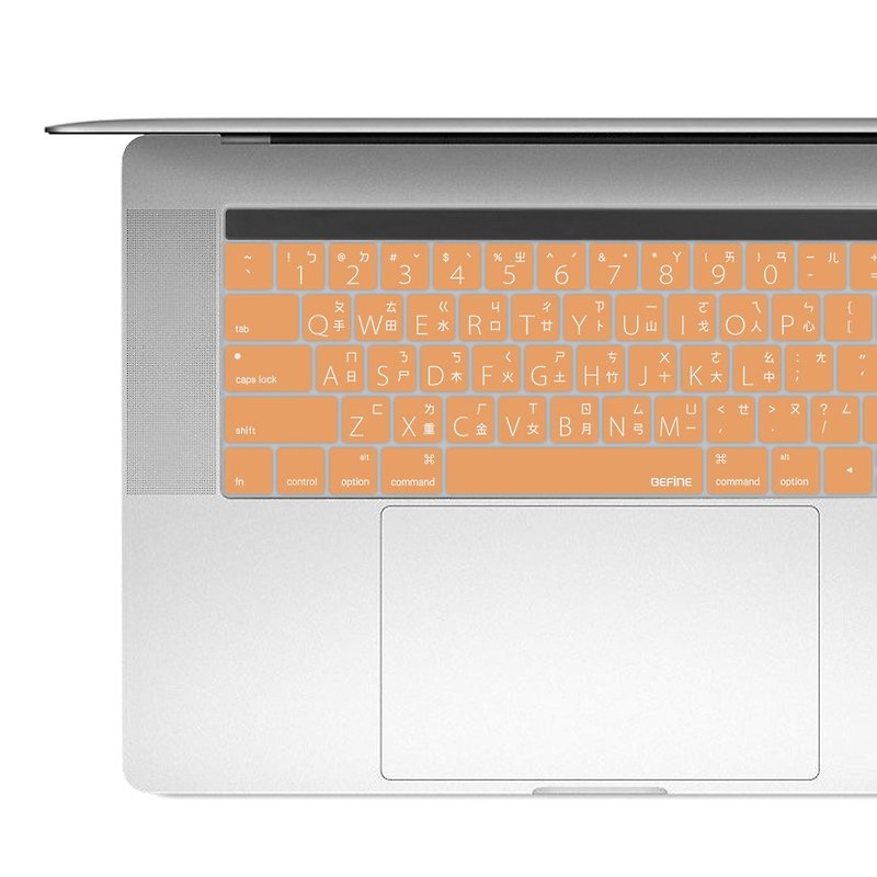 矽膠 平板/電腦保護殼 橘色 - BF MacBook Pro 13/15 中文鍵盤保護膜-橘底白字8809402591831