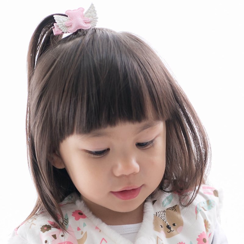 Cutie Bella 天使小熊髮夾 全包布手工髮飾Bear Angel-Pinky - 髮飾 - 聚酯纖維 粉紅色