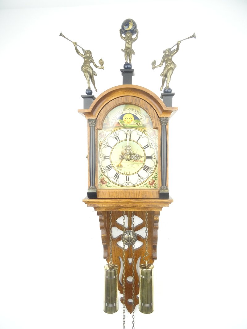 Antique Vintage Friesian Dutch Wall Clock 8 day (Warmink Wuba era) - นาฬิกา - ไม้ สีนำ้ตาล