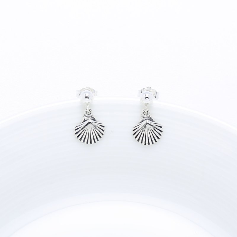 【Angel & Me】Mermaid Shell s925 sterling silver earrings birthday gift - ต่างหู - เงินแท้ สีเงิน