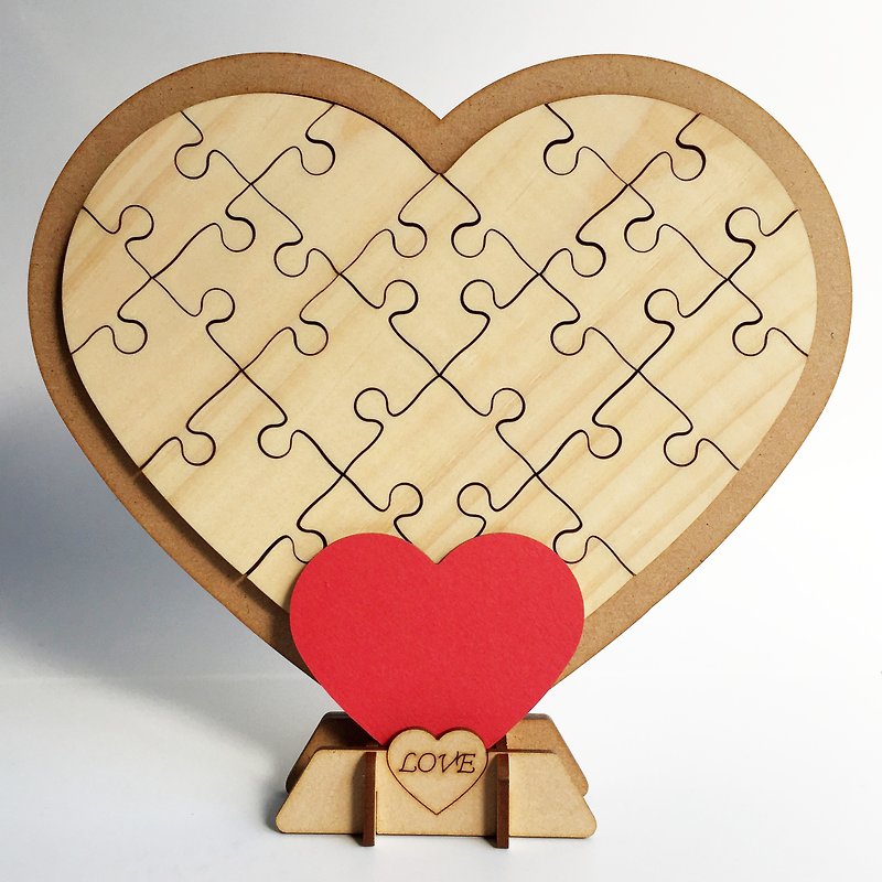 WOOXO Pine Love Puzzle Wedding Decoration Love Memorial - Items for Display - Wood 