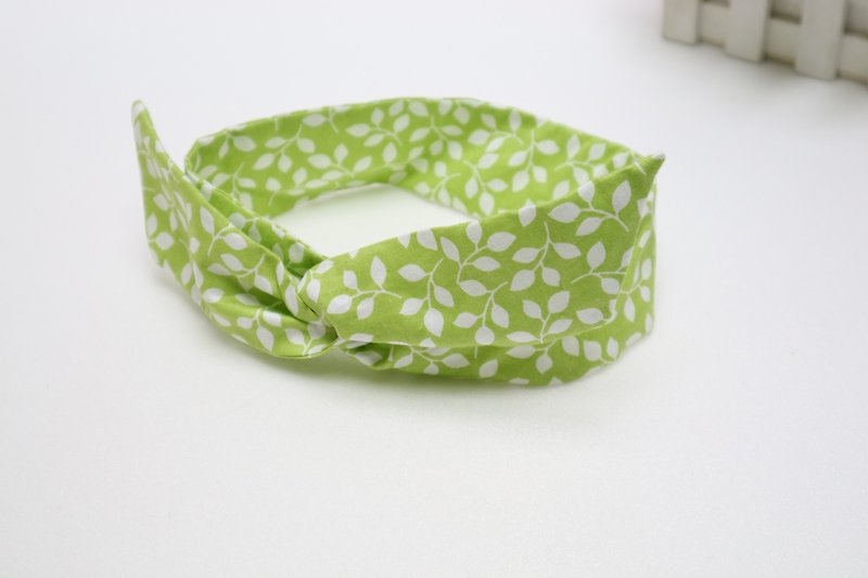 White leaf hairband aluminum wire headband hairband*SK* - Headbands - Cotton & Hemp Green
