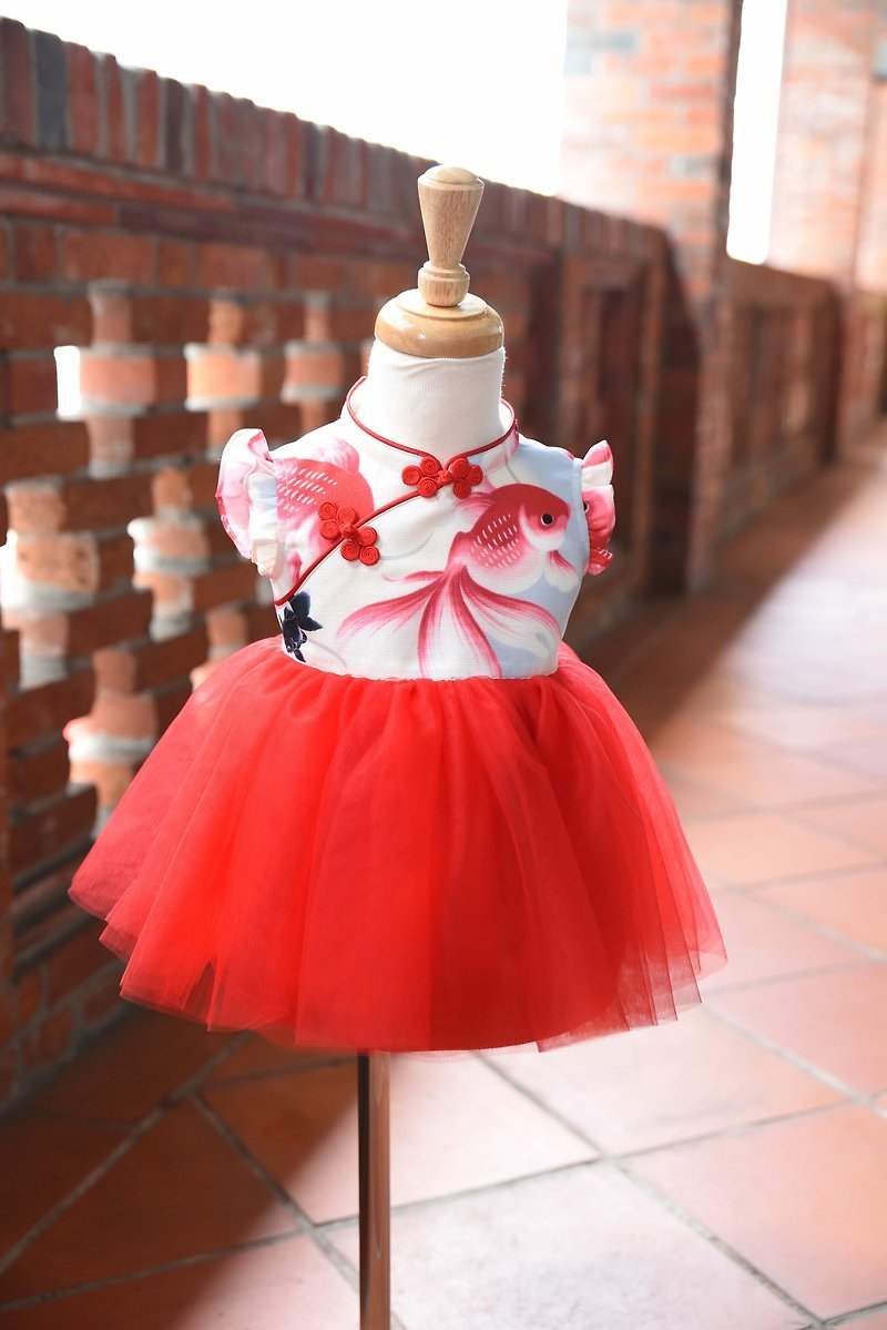 Cheongsam Improved Dress Little Goldfish - ชุดเด็ก - ผ้าฝ้าย/ผ้าลินิน 