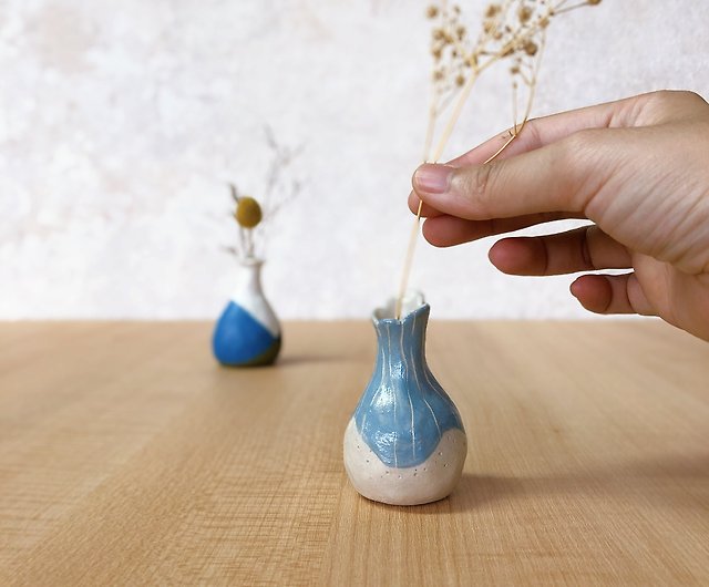 微涼的夏天手捏陶瓷小花瓶2款- 設計館一間兩手花瓶/陶器- Pinkoi