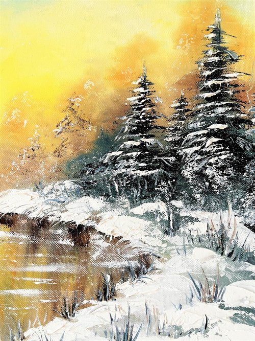 油絵 絵画 【雪景色】 油絵 絵画【雪景色】 絵画 HR 通販 6801498｜Creema(クリーマ)