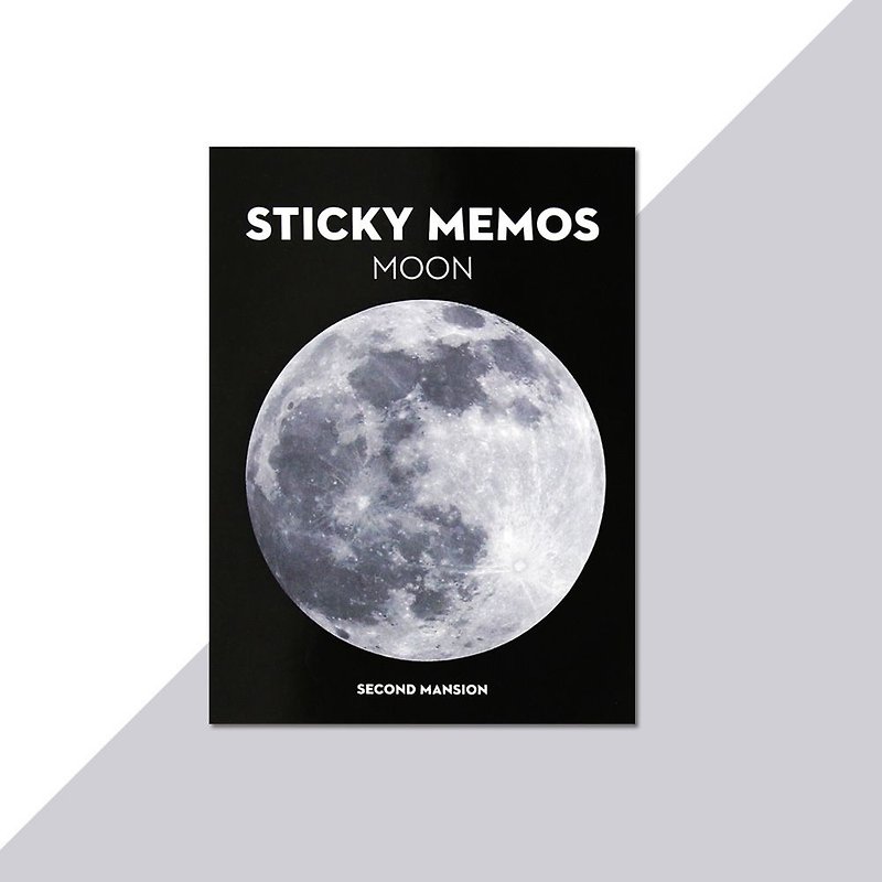 Second Mansion Nature Planet Round Sticky Notes-01 Moon, PLD60787 - กระดาษโน้ต - กระดาษ สีเทา