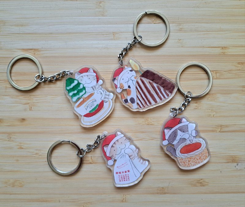 Cat Acrylic Keychain-Christmas Series - ที่ห้อยกุญแจ - อะคริลิค 