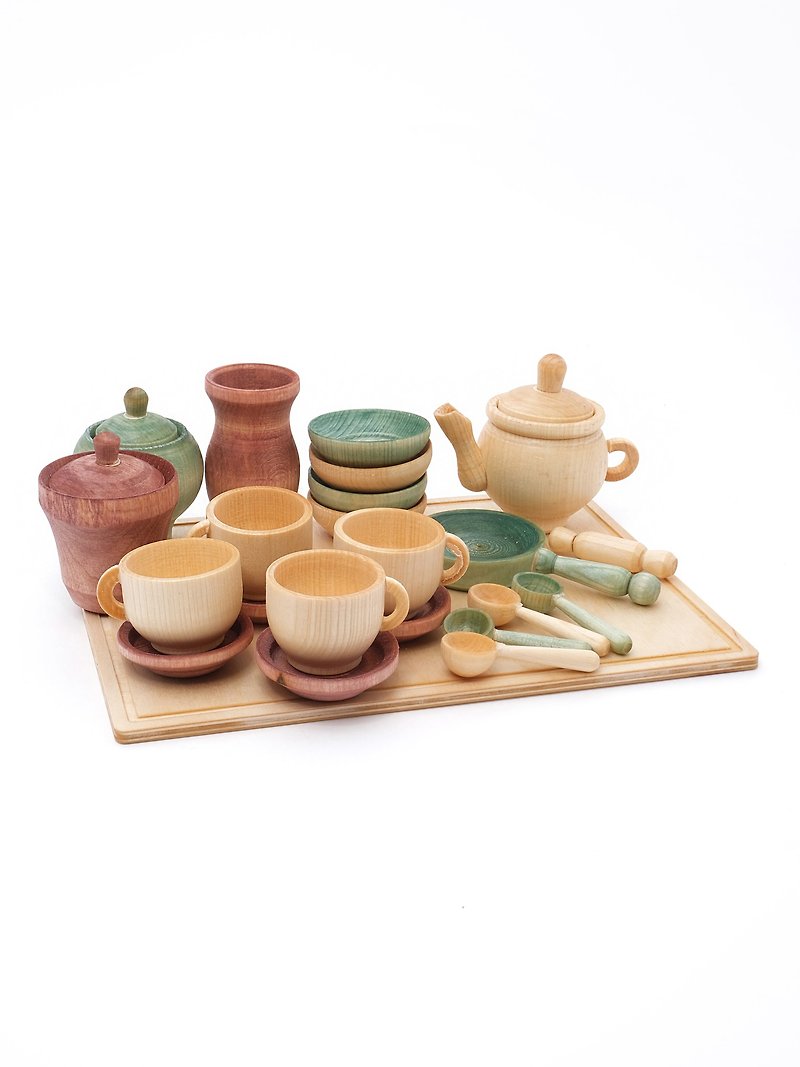 Christmas Tea Set, Organic wooden sensory play toys