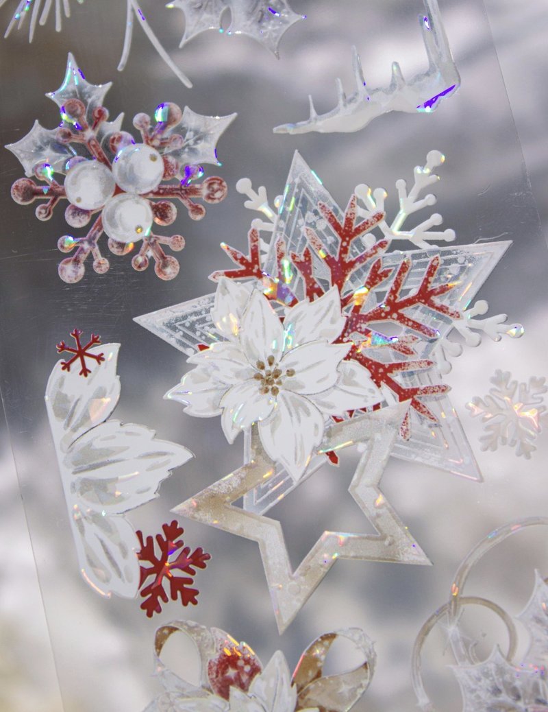 蜜雪甜心 琉璃のような雪景色 PET 紙膠帶 貝殼光 10米卷 - 紙膠帶/和紙/PET - 其他材質 多色