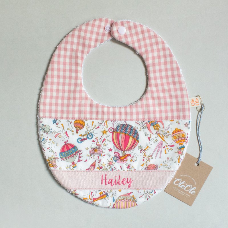 Personalized Baby Bib | Liberty Explorer B - Bibs - Cotton & Hemp Pink