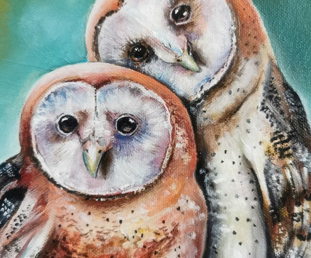 定番の冬ギフト 面梟 版画 メンフクロウ 水性木版画 owl barn フクロウ