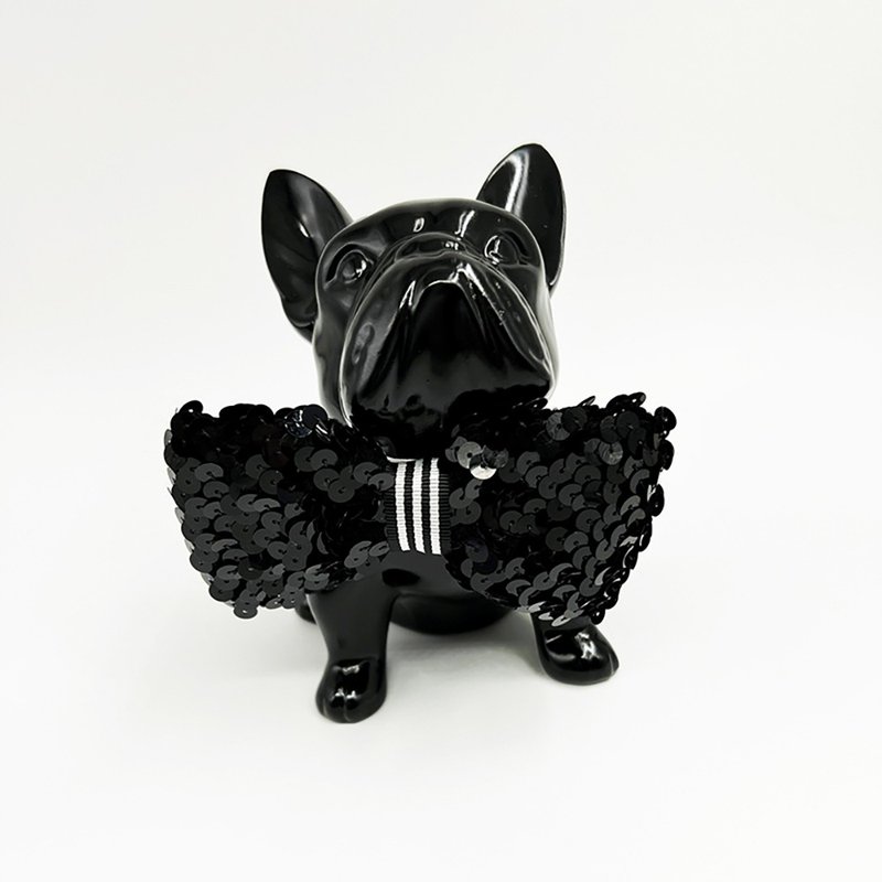 Dog and cat bow ties  Sequin Black - ชุดสัตว์เลี้ยง - เส้นใยสังเคราะห์ สีดำ