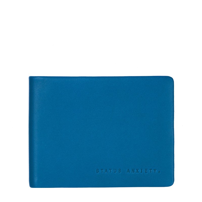 TOBIAS Short Clip_Blue / Blue - กระเป๋าสตางค์ - หนังแท้ สีน้ำเงิน