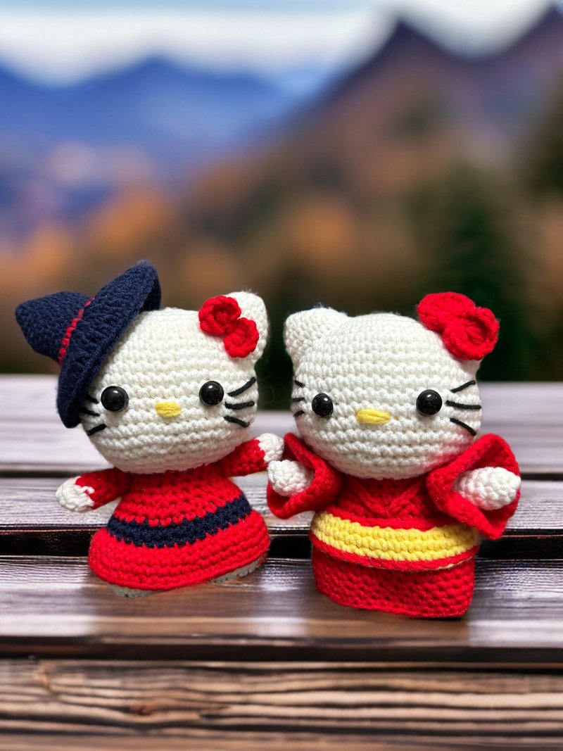 Hand knitted Kitty - Stuffed Dolls & Figurines - Thread Multicolor