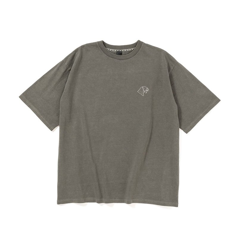 日本限定POLER PRM PIGMENT SOUVENIR TEE 復刻洗染紀念T恤 / 灰 - 男 T 恤 - 棉．麻 灰色